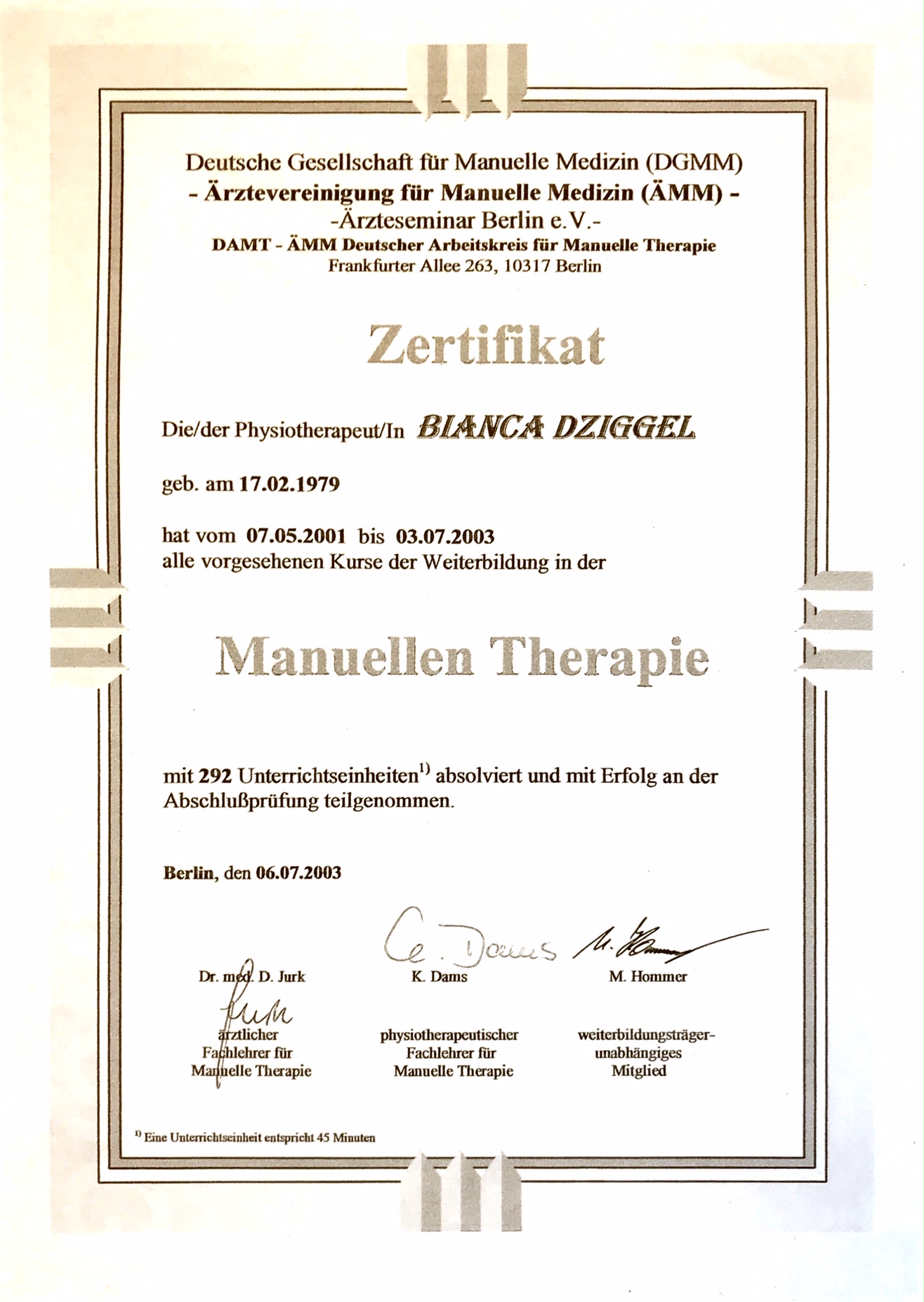 Manuelle Therapie Physio Dziggel