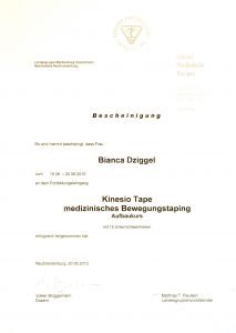 Kinesiologisches Taping Physio Dziggel