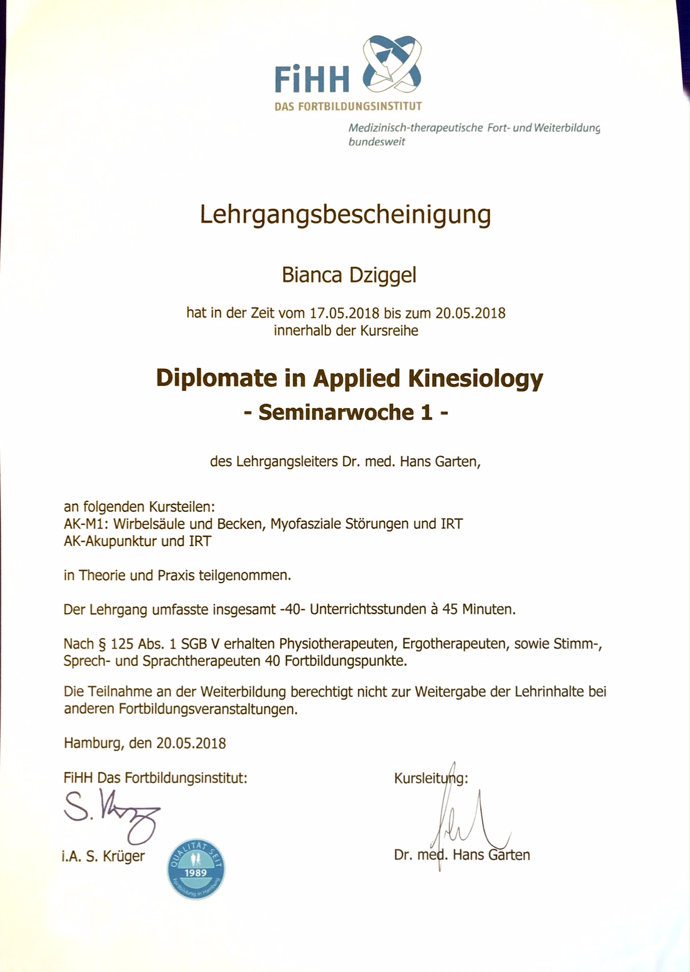 AK Applied Kinesiology Physio Dziggel